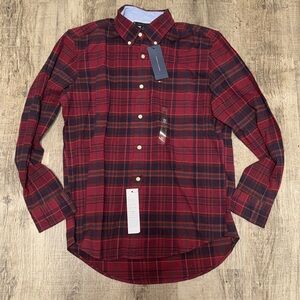 Tommy Hilfiger Casual Button Down Shirt in Rich Red Plaid